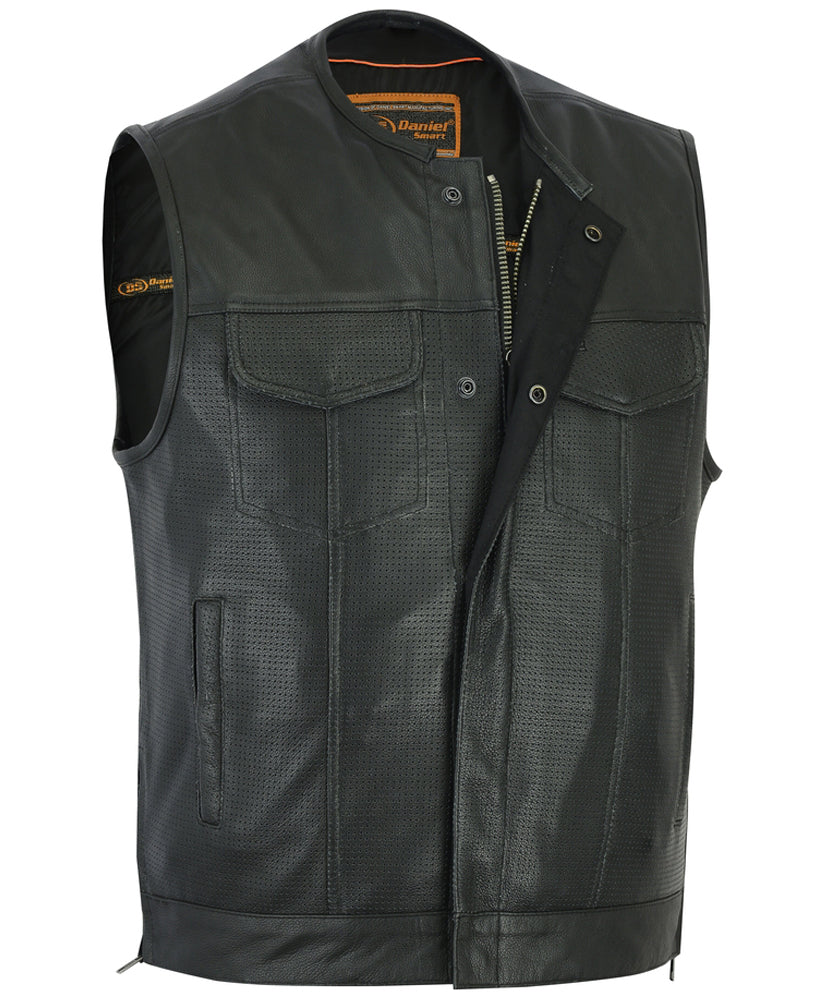 DS183 Men's Premium Perforated Single Back Panel Concealment Vest W/O