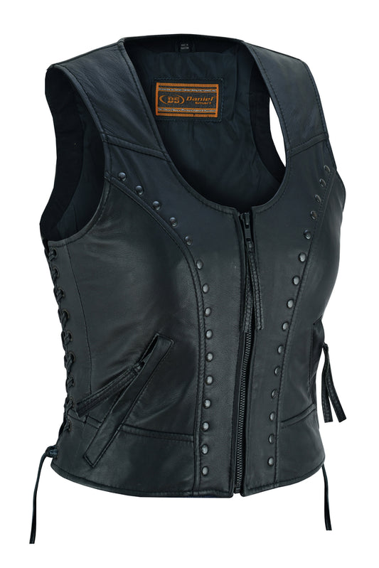 DS241 Women's Lightweight Vest with Rivets Detailing