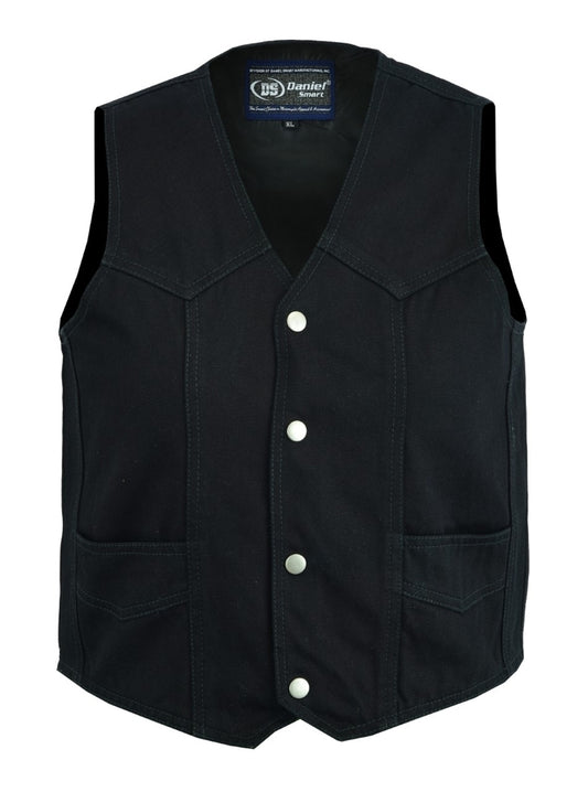 DM9725   Kid's Denim Plain Side Vest