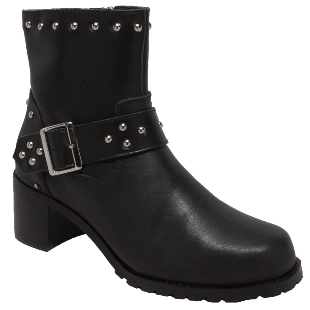 8811M Women's 8" Heeled Buckle Biker Boot