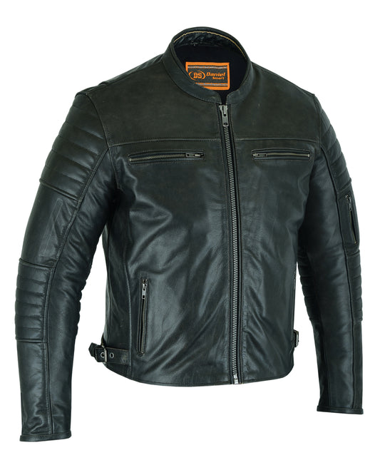 DS754 Men's Modern Crossover Scooter Jacket - Gun Metal Brown