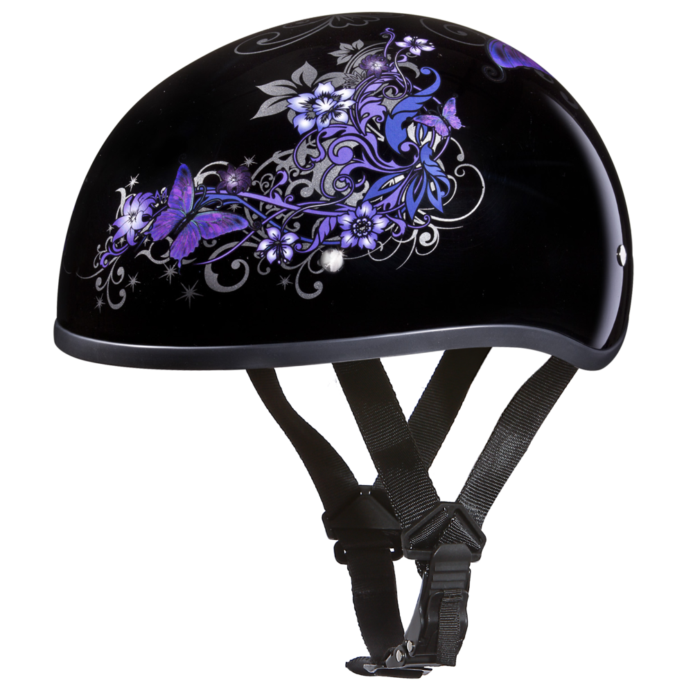 D6-B D.O.T. DAYTONA SKULL CAP - W/ BUTTERFLY