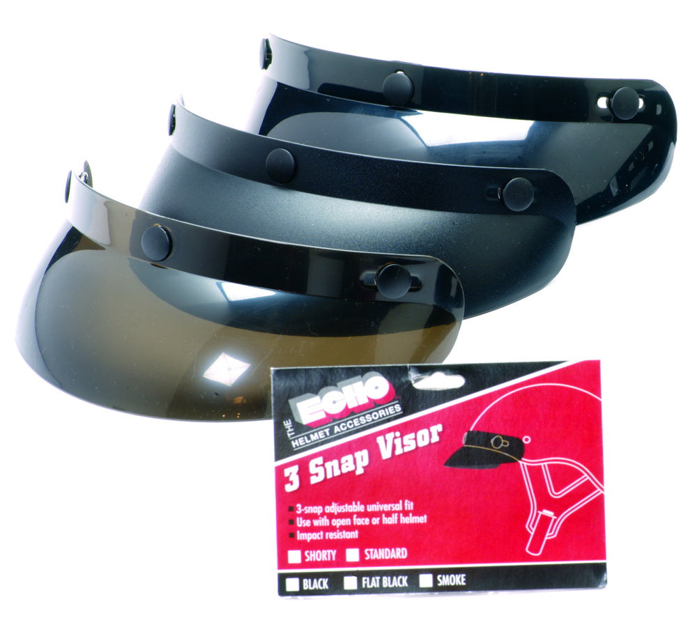 01-004 3-Snap Universal Standard Visor - Black