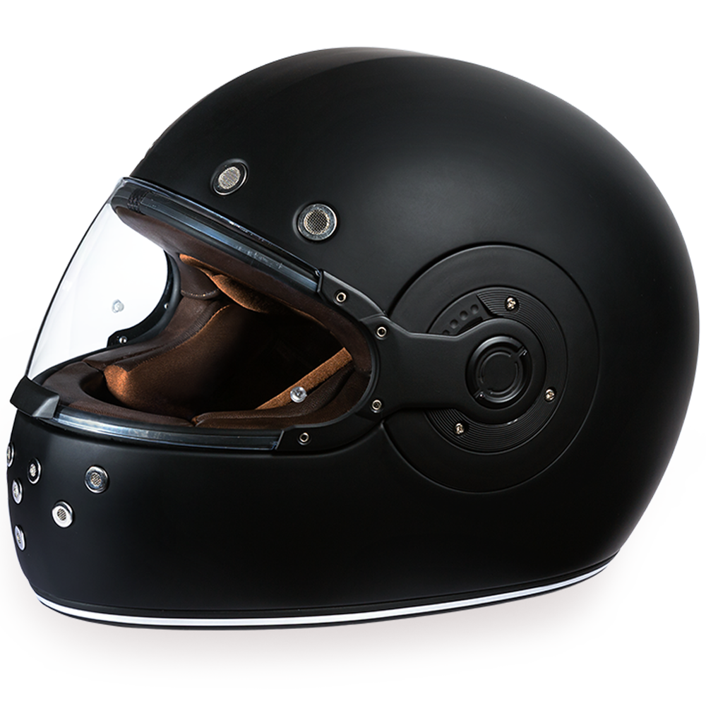 R1-B D.O.T. FULL FACE: DAYTONA RETRO: DULL BLACK