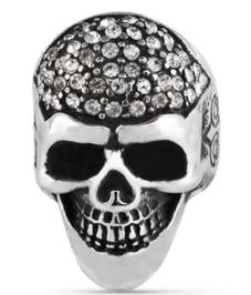 R155 Stainless Steel Diamond Head Biker Ring