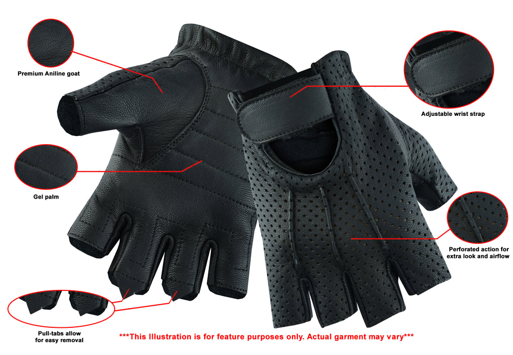 DS5 Women's Tough Perforated Fingerless Glove