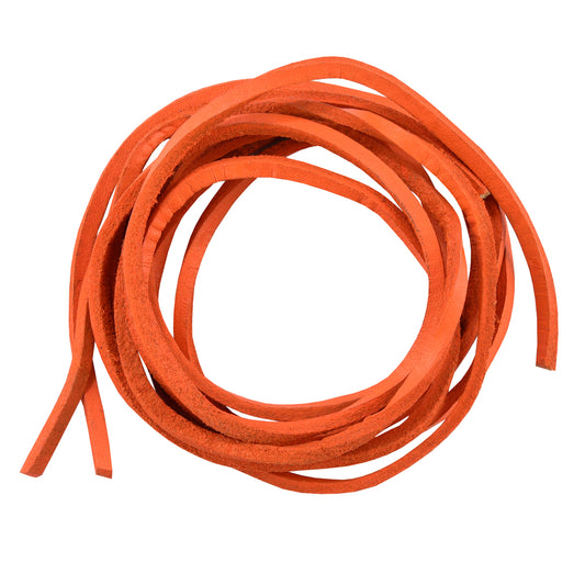 SLORANGE 6' Feet Leather Laces - Orange