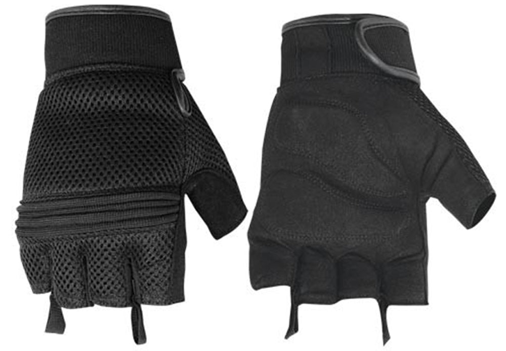 DS10 Synthetic Leather/ Mesh Fingerless Glove