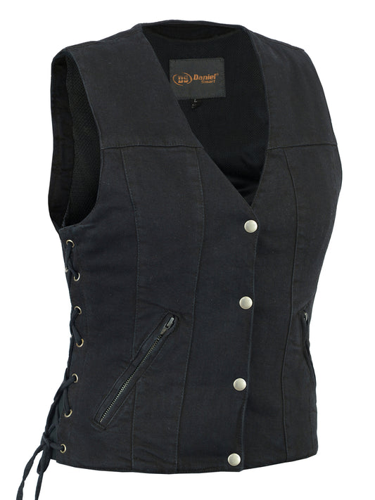 DM906BK Women's Single Back Panel Concealed Carry Denim Vest