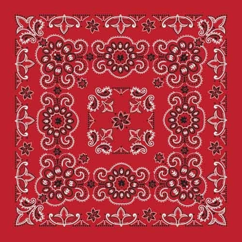 BD2507 Bandana Texas Paisley Red [27" x27"]