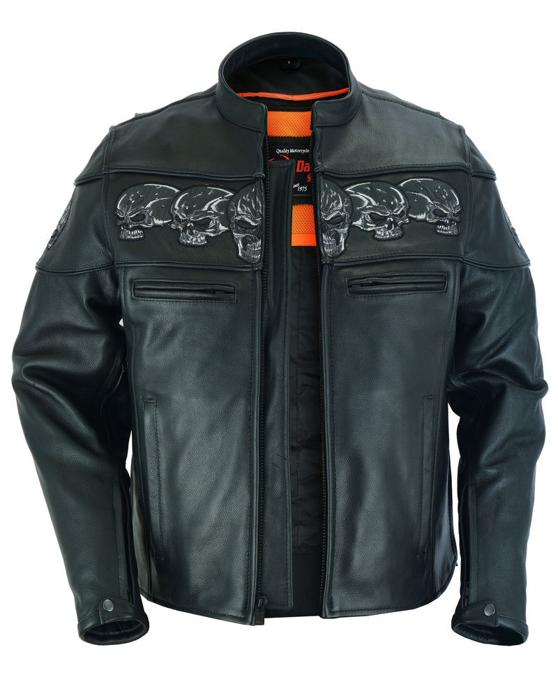 DS700 Men's Scooter Jacket w/Reflective Skulls