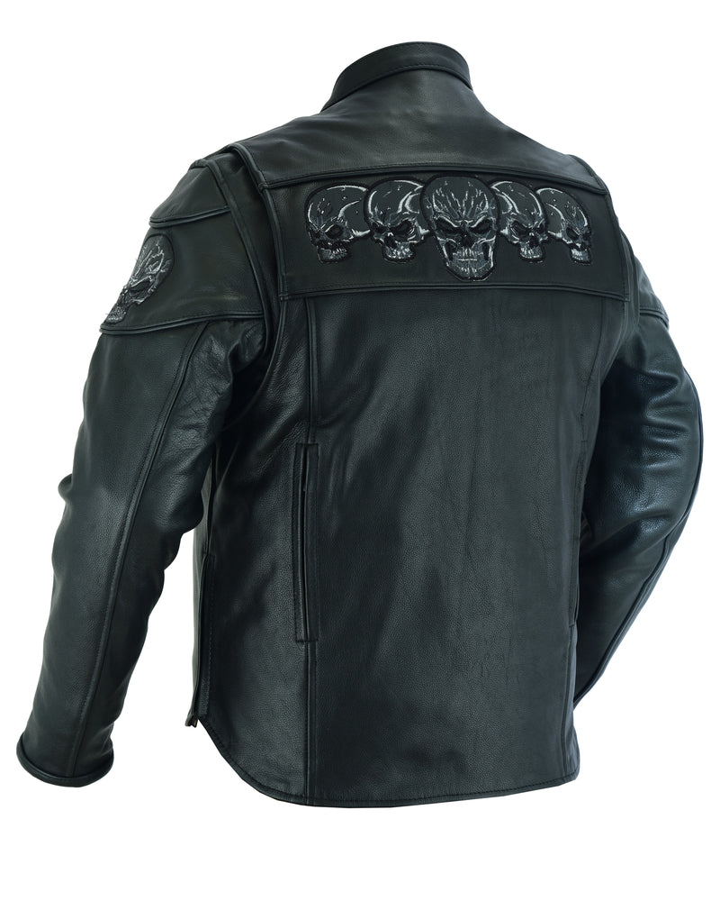 DS700 Men's Scooter Jacket w/Reflective Skulls