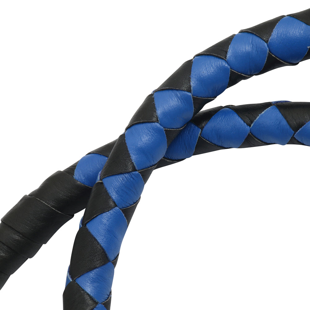 GBW210B Leather Biker Whip-Blue/Black W / Black Pool Ball