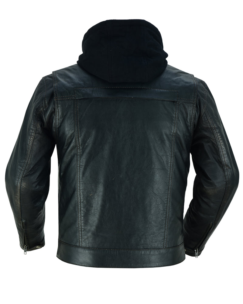 DS782 Men's Lightweight Drum Dyed Distressed Naked Lambskin Jacket