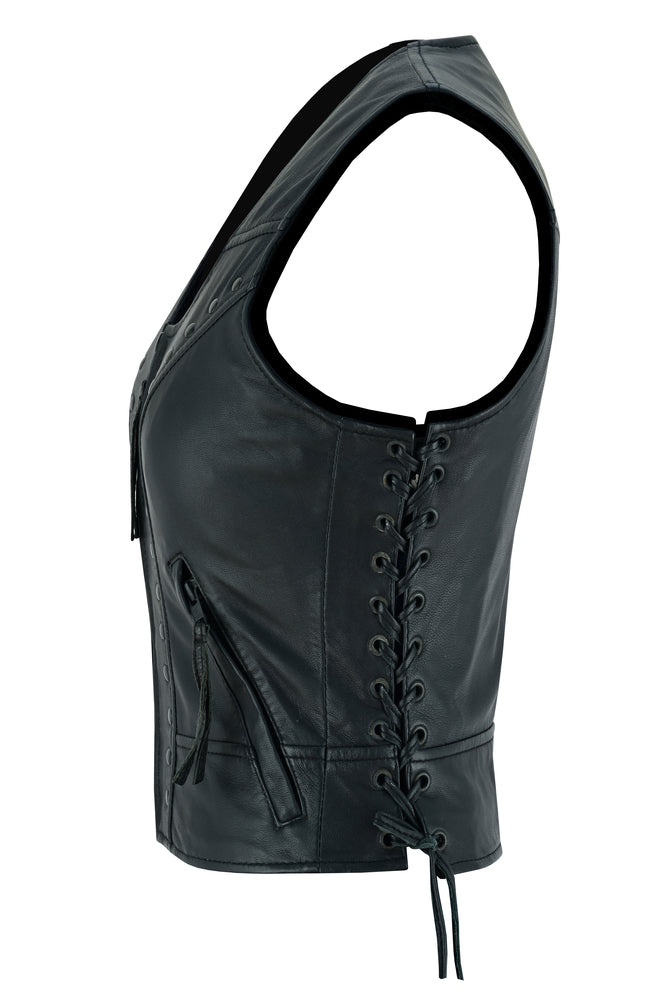 DS241 Women's Lightweight Vest with Rivets Detailing