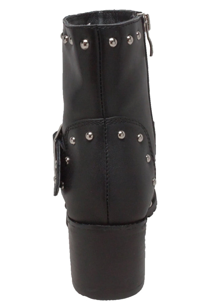 8811M Women's 8" Heeled Buckle Biker Boot