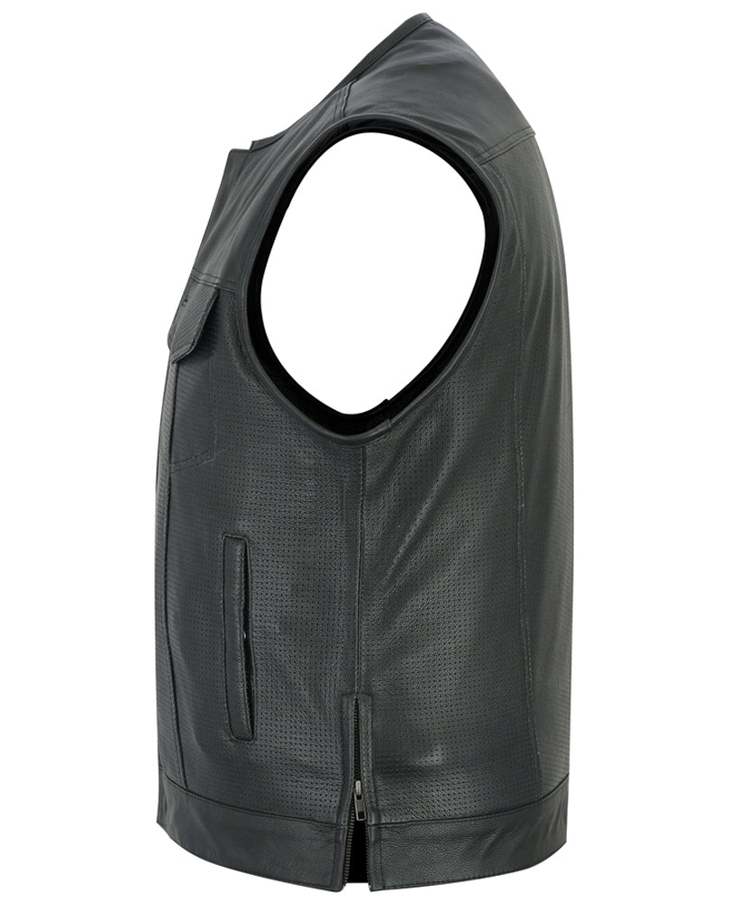 DS183 Men's Premium Perforated Single Back Panel Concealment Vest W/O