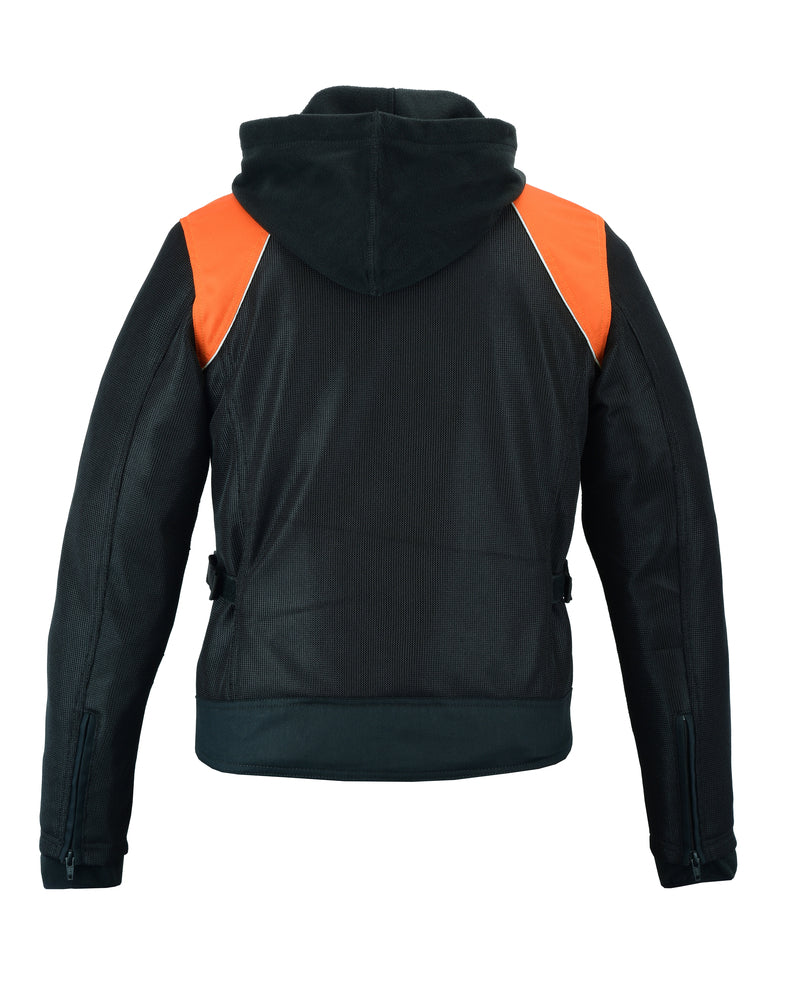 DS827 Women's Mesh 3-in-1 Riding Jacket (Black/Orange)