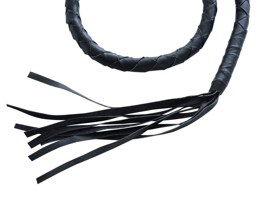 GBW201 Leather Biker Whip - Black