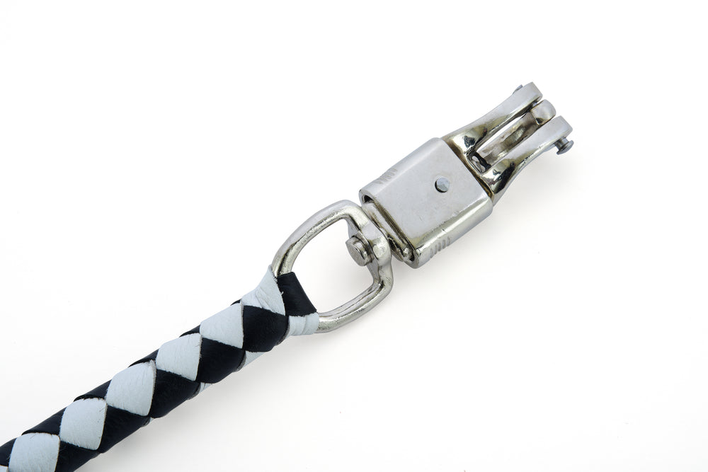 GBW204 Leather Biker Whip-White/Black