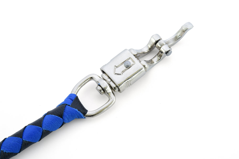 GBW205 Leather Biker Whip-Blue/Black