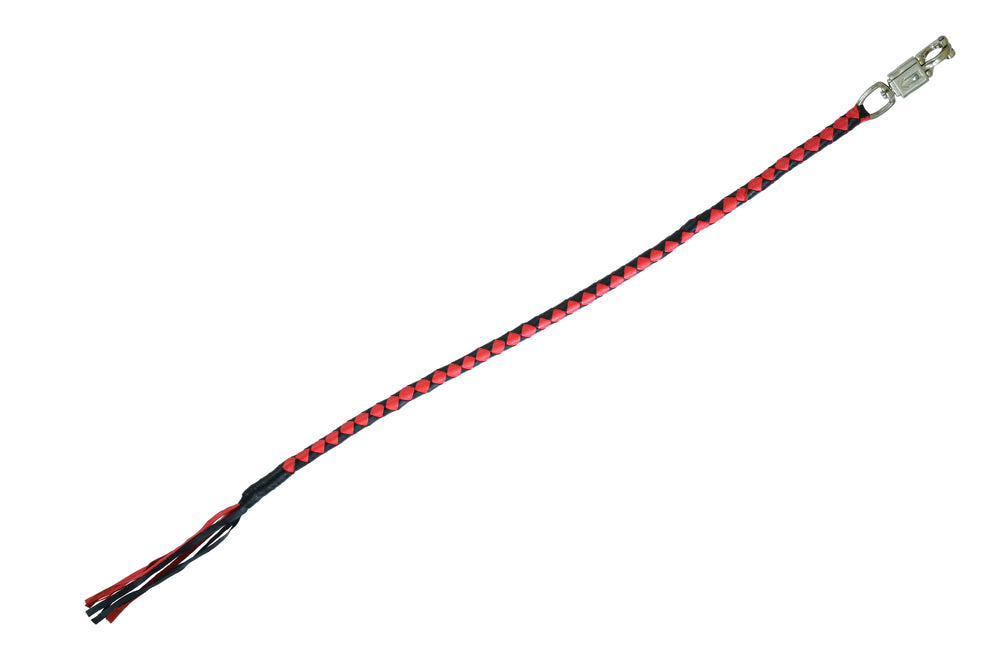 GBW203 Leather Biker Whip-Red/Black